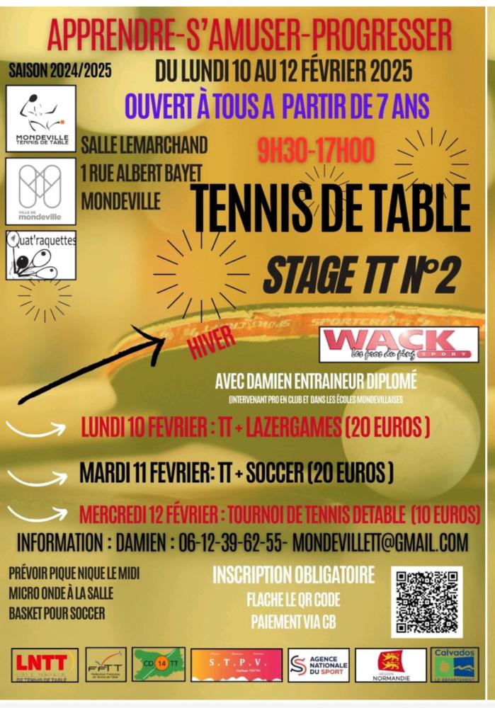 Stage de Tennis de table